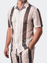SHIRT SS STRIPES CREAM & WHITE
